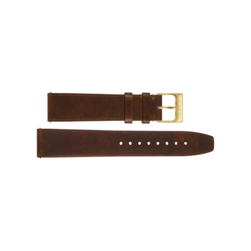 Leather Cinnamon 18mm - Gold