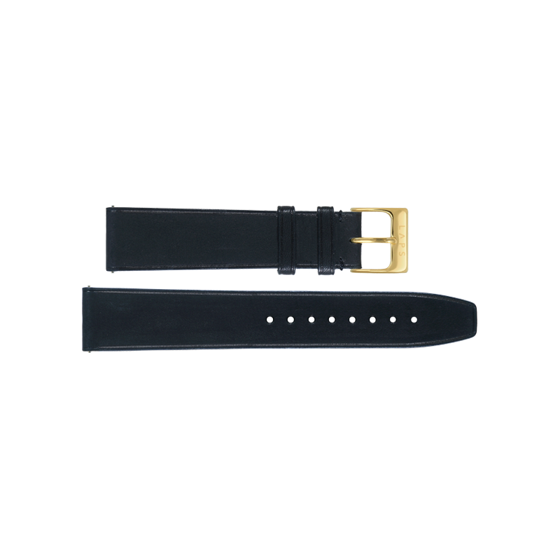 Unisex Strap LAPS Leather Glossy Black Buckle Gold Prima Signature Modernist Size
