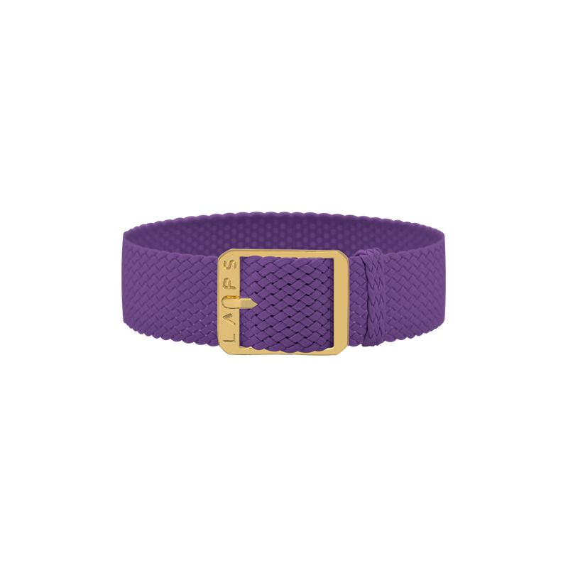 Unisex Strap LAPS - Perlon Purple- Gold Buckle - Signature Modernist Size