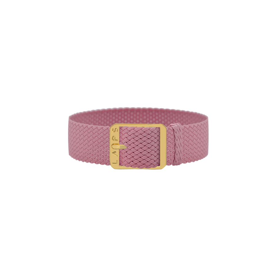 Bracelet Unisexe LAPS Perlon Rose -    Boucle Or - Taille Prima Signature Modernist