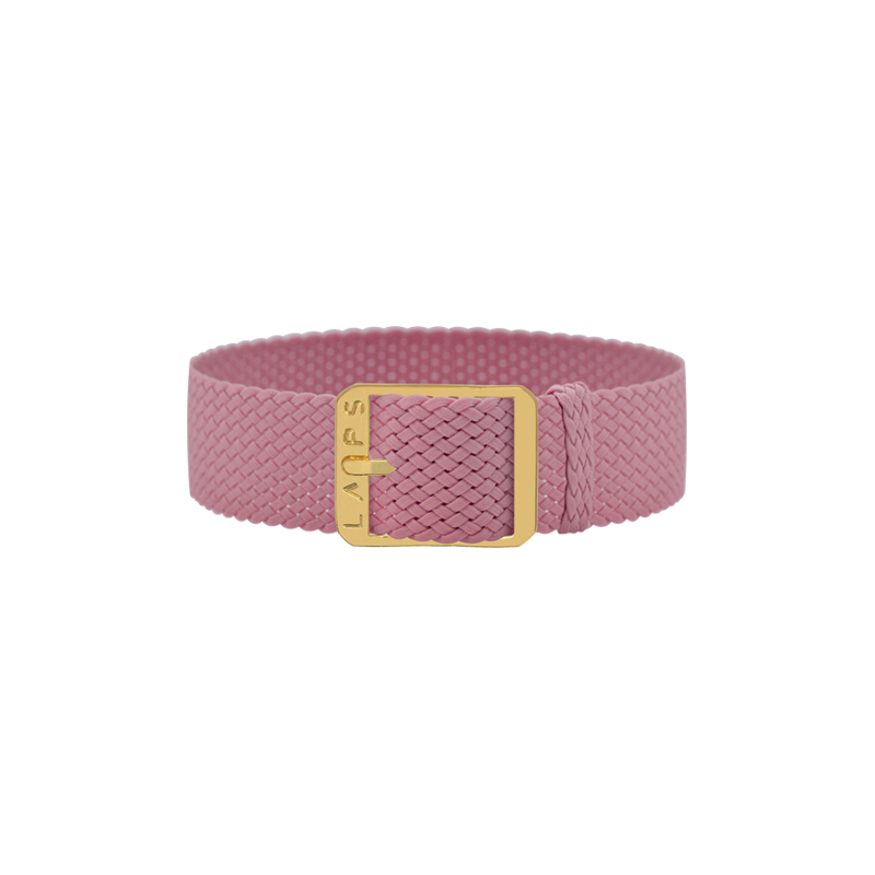Unisex Strap LAPS Perlon Pink - Gold Buckle - Prima, Signature or Modernist size