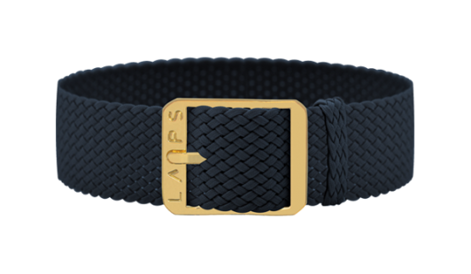 Unisex Strap LAPS - Perlon Midnight Blue - Gold Buckle - Prima Signature Modernist Large Size