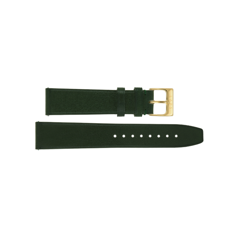 Unisex Strap LAPS Leather Leaf Green Buckle Gold Signature Size