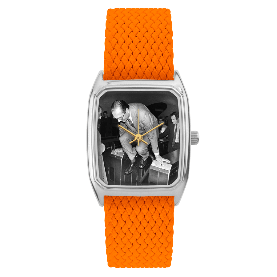 LAPS Signature The President Woman's Watch Perlon Orange
