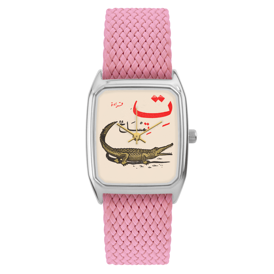LAPS Signature Croco Woman's Watch Perlon Strap Pink
