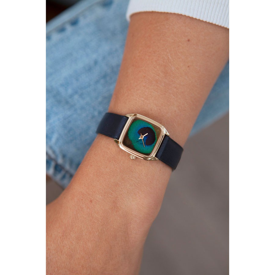 LAPS Prima Peacock Gold Woman Square Watch  Worn and Styled