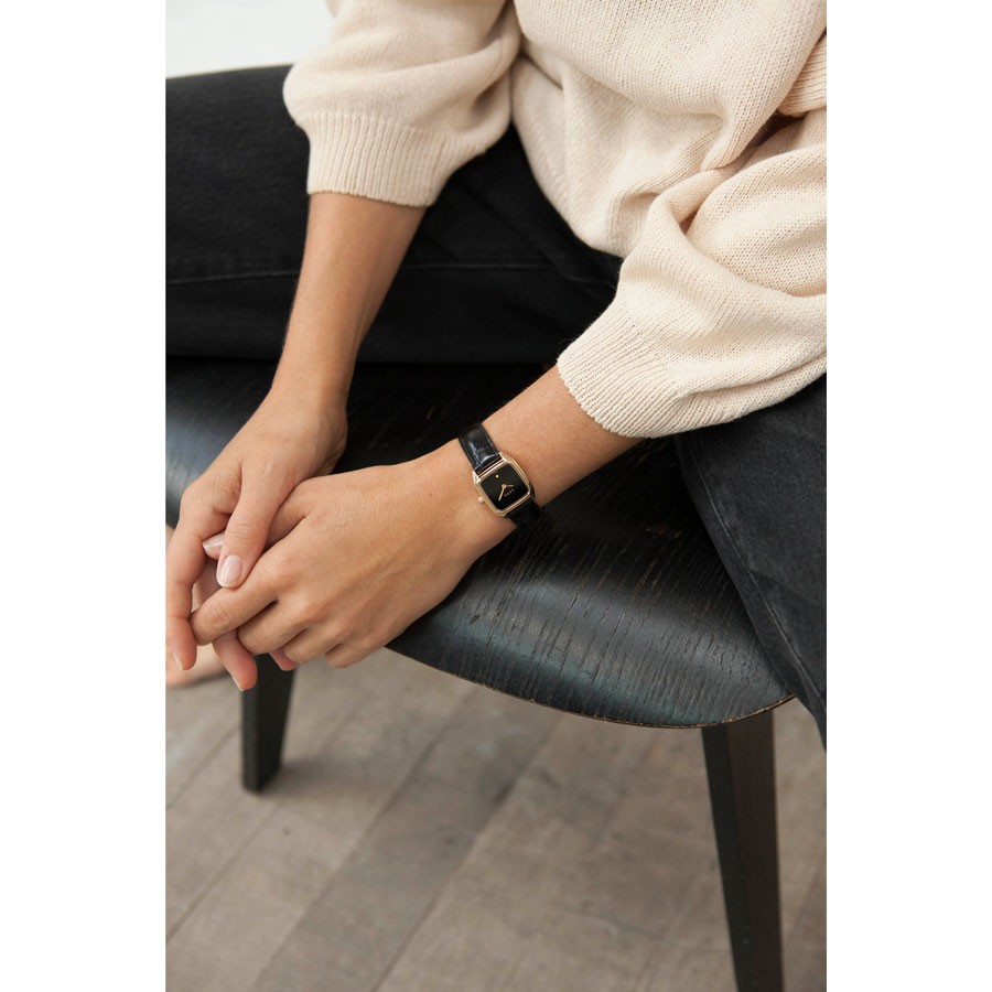 LAPS Prima Oria Black Woman Square Watch  Worn and Styled