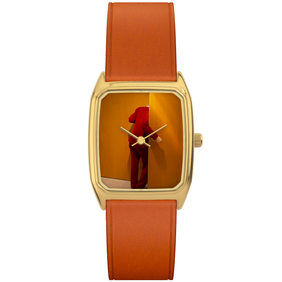 LAPS Signature Harry Gruyaert Woman's Watch Leather Strap Orange