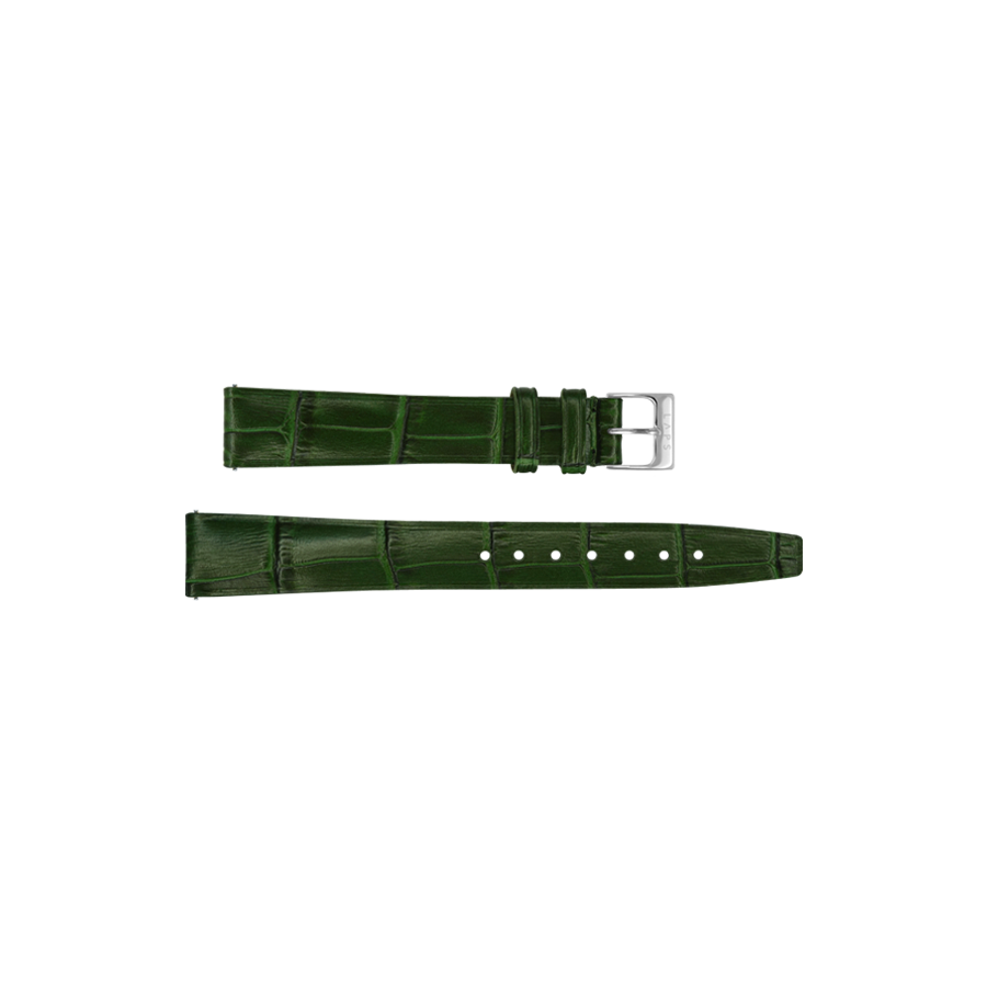Unisex Strap LAPS Leather Croco Green Buckle Silver Prima Size