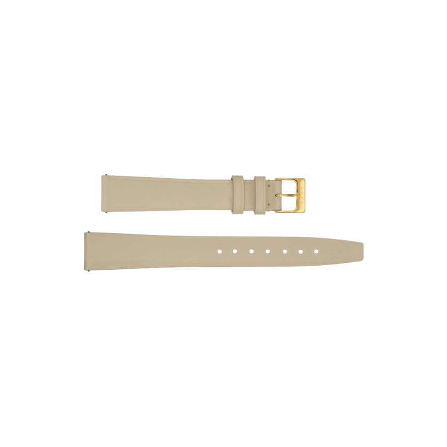 14mm LAPS Watch Strap - Cream Leather - Gold Buckle - Prima Size Women