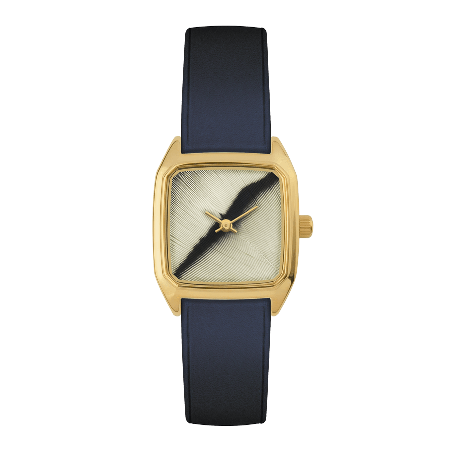 Square Women's Watch, LAPS, Prima Amherst Model with Leather Indigo Strap