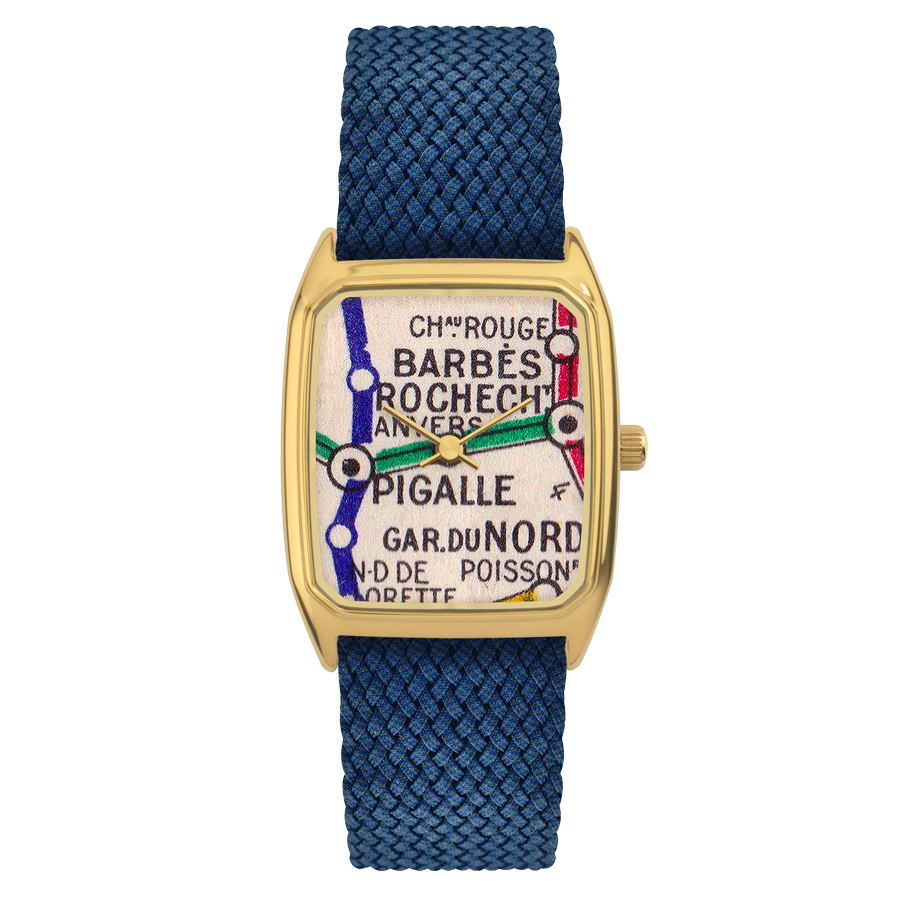 LAPS Signature Barbès Woman's Watch Perlon Strap Blue Cobalt