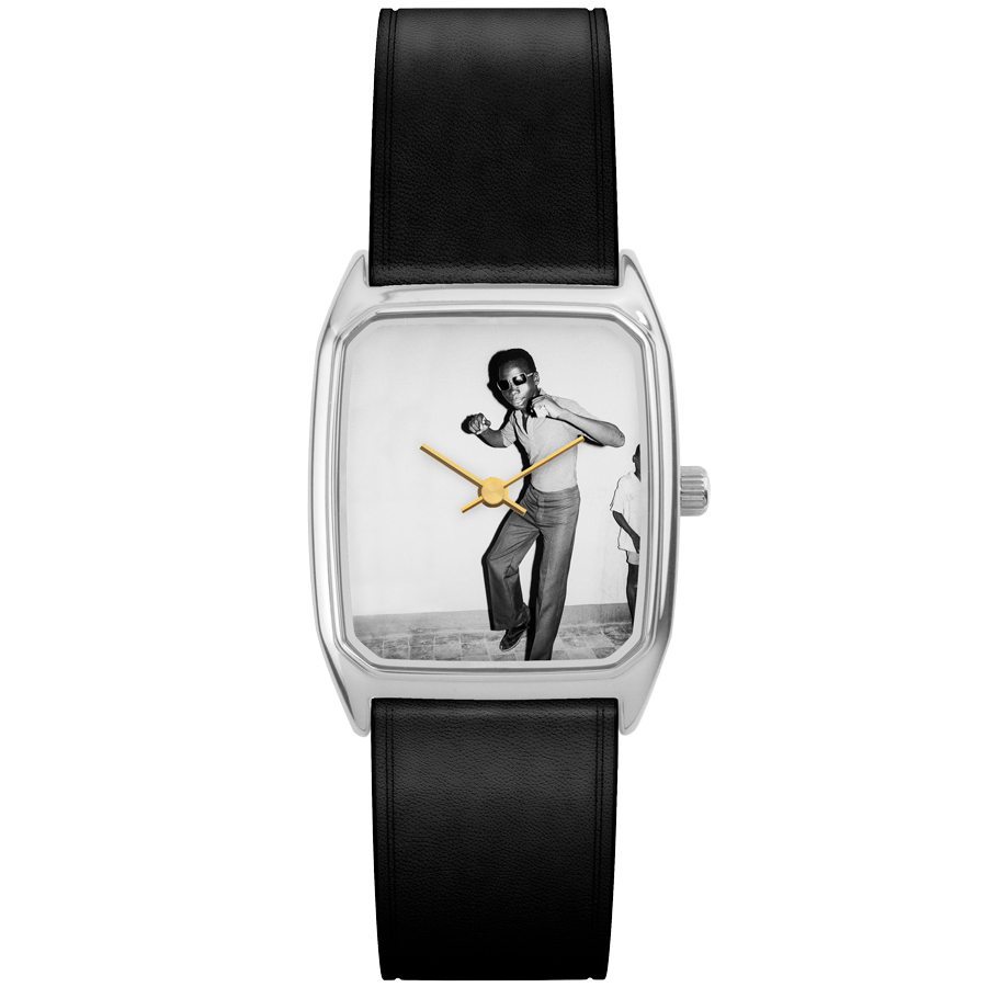 LAPS Signature Malick Sidibé Woman's Watch Leather Strap Black