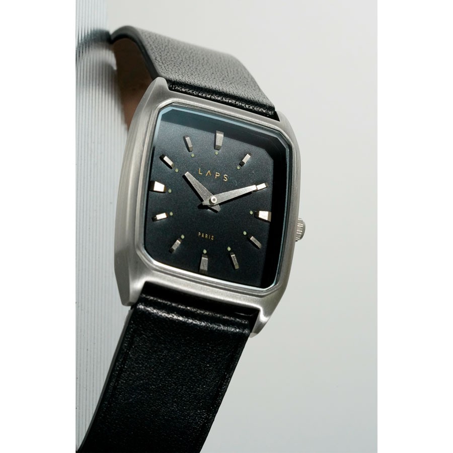 LAPS Signature Meridian Black Man's Watch Macro Detail- Neovintage Collection