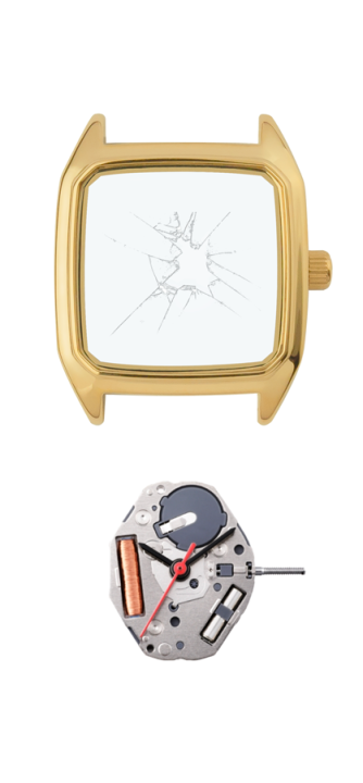 Montre Laps - Verre brisé et Mouvement