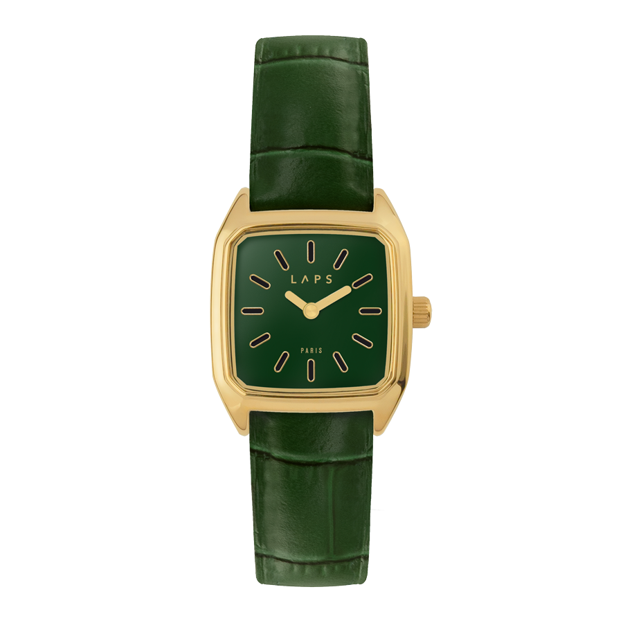 LAPS Prima Bobby Green Woman's Watch Strap Leather Croco Green