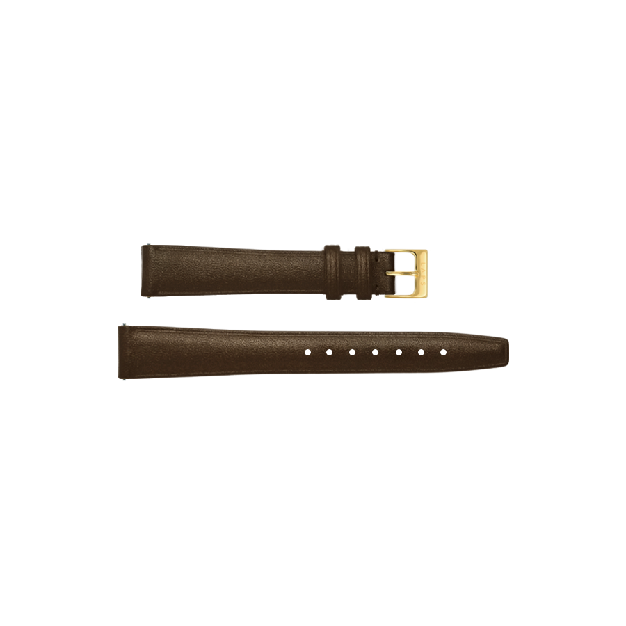 14mm LAPS Watch Strap - Bronze Leather - Gold Buckle - Prima Size Women