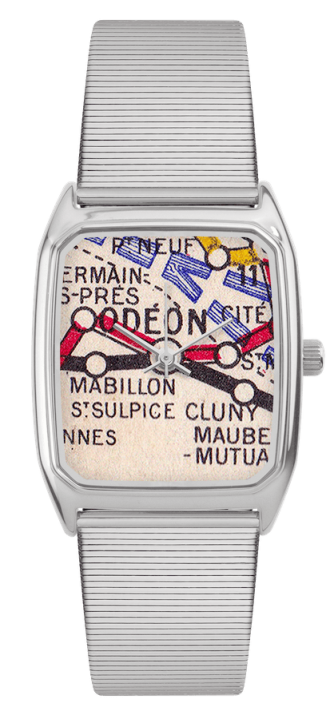 Montre Rectangle pour Homme, LAPS, modèle Signature Odéon avec Bracelet Métal Baguette acier